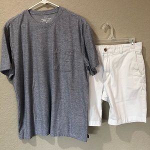 Men’s XL Dark Blue Top with 32 White Shorts